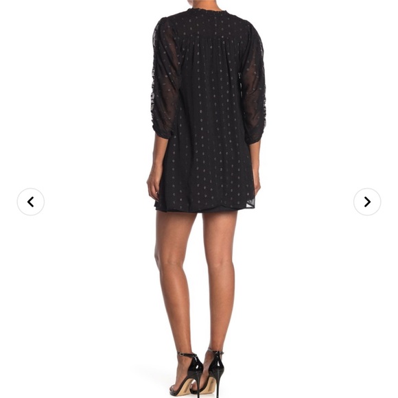 NSR Metallic Dot Ruched Sleeve Shift Dress Size S. - Picture 2 of 8